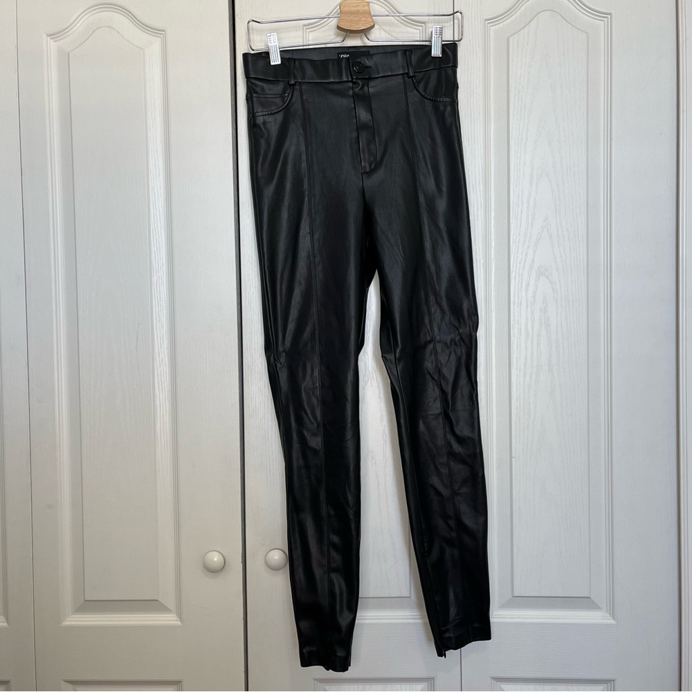 Black Faux Leather Pants